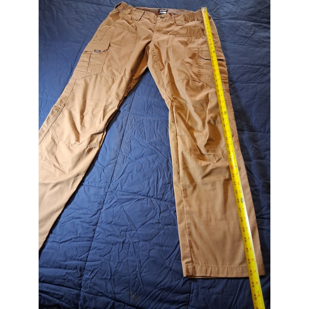 CQR Mens Tactical Cargo Pants Coyote Brown Ripstop Work Trousers 34W x 34L - Picture 2 of 6